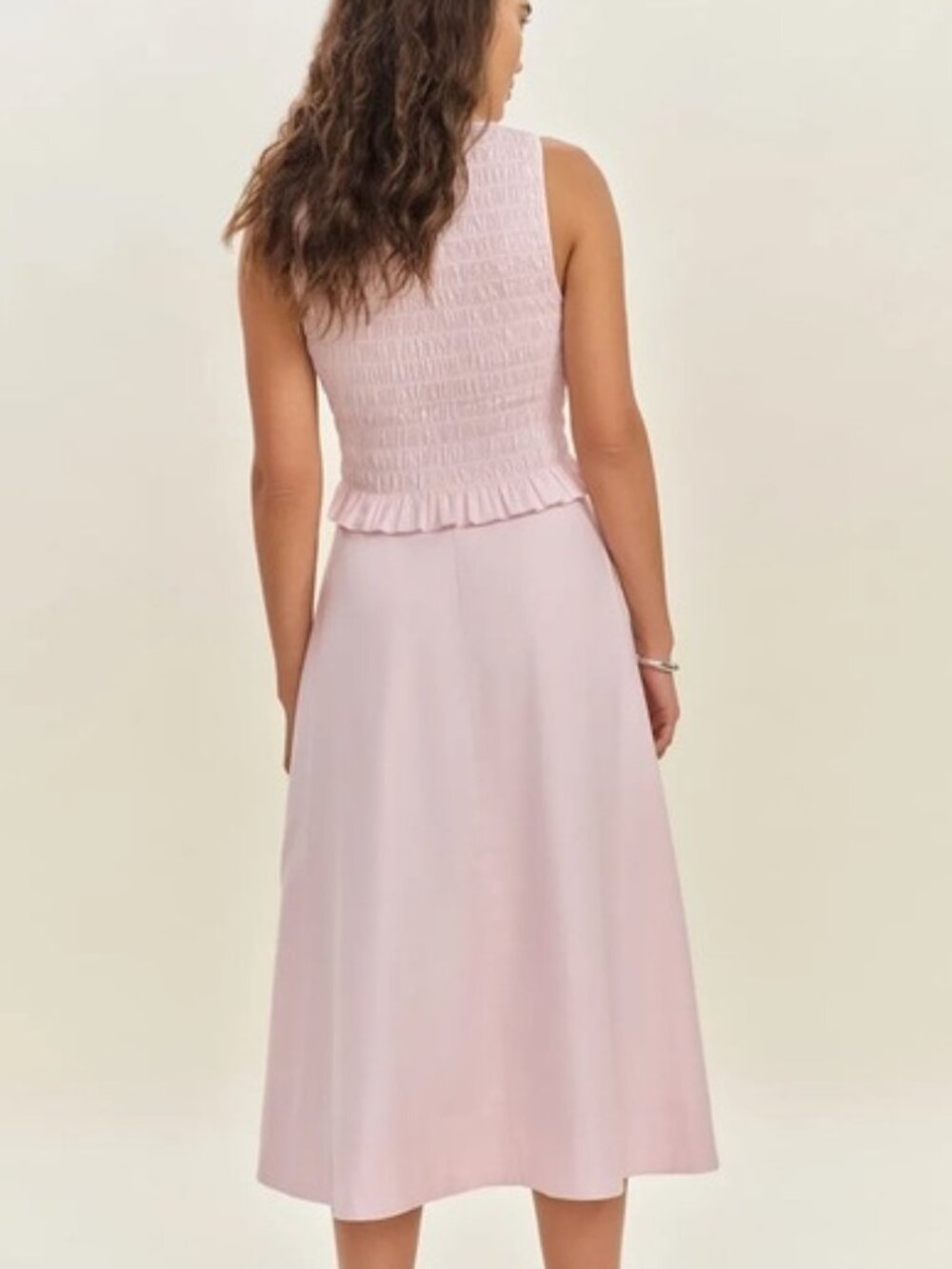 NEW Reformation Laguna Two Piece Matching Midi Set Cherry Blossom Pink US 6 UK10 - Picture 3 of 13